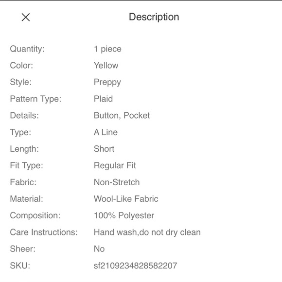 Plus Plaid Fake Button Wool-Mix Skirt - Picture 7 of 8